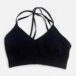 Aerie Black seamless wireless crisscross strappy sports bra by  S/p Photo 0