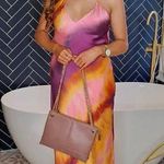 ZARA dress midi tie dye prints straps slip satin wedding party cocktail summer Photo 6