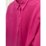 Theory  Oversized Hot Pink 100% Cotty Button Down Shirt Sz  M/L Photo 5