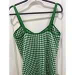 Maeve Anthropologie  Gingham Green & White Knit Mini Mod Dress Sz M Photo 7