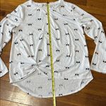 Wallflower Sunglass Cats Knot Front Long Sleeve Tee, Large White Photo 2