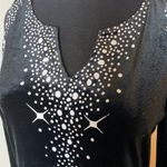 BLACK VELVET OPEN COLD SHOULDER SPARKLE DRESS WITCH COSTUME Photo 5