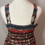 Charter Club  Ikat printed beaded midi sundress brown‎ red size 4 Photo 4