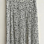 ZARA Dalmatian Print Pleated Wide Leg Cropped Trouser Culottes in White, Med Photo 3