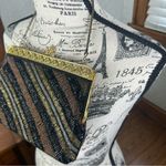 VTG Tricolored Black Bronze Gold Beaded Elegant Evening Clutch Bag Photo 2