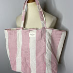 Sézane Sezane Pink Cream Stripe Tote Bag Photo 0