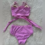Kortni Jeane  textured orchid daisy tied up top with matching bottoms size small Photo 1