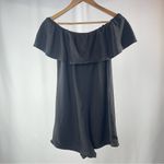 ZARA  Bardot‎ Off the Shoulder Ruffle Playsuit Romper in Black Size Small Photo 4
