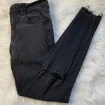 Francesca's Black Knee Slit Skinny Jeans Photo 2