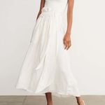 Vince  Belted Button Front Linen Blend Midi Skirt Ivory 1X Photo 1