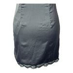 Princess Polly  Dress Women 2 Black Satin Lace Trim Slip Mini Sexy Whimsigoth Photo 6