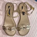 Karl Lagerfeld  Size 7.5 Beige/Silver Sandals Photo 2