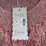 Pretty Angel Womens Crochet Linen Blend Pink Fringed Tank Top Tassels NWT Photo 5