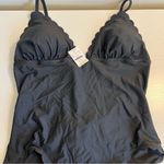 J.Crew Scalloped one-piece swimsuit black size XXL 2XL Photo 2