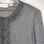 Laurence Kazar  Vintage Black Silk Beaded Evening Jacket Size XL Photo 3