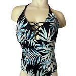 Apt. 9  Women's One Piece Leaf Print Swim Suit Size L Photo 0