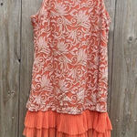 BANJUL  Women‎ Sleeveless Blouse Small Peach Gold Tank Ruffled Summer Light Date Photo 0