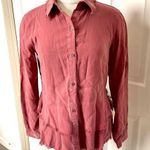 Cloth & Stone  red tiered  button down shirt Photo 5