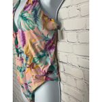 Bar III  Women's XL Plunge Lace-Up Tropical Print One‎ Piece Swimsuit NWT Photo 3