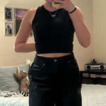 Old Navy  High-Rise Black Denim Shorts Photo 0