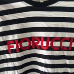 Fiorucci  Black and White Striped Top with Red Logo Photo 2