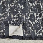 DKNY Jeans Lace Dress Womens 4 Black Faux Leather Trim Cotton Blend Sleeveless Photo 7