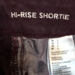 American Eagle  Women’s Hi-Rise Shortie Burgundy Purple Rolled Hem Denim Shorts Photo 6