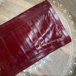 Vintage Deep Red Eel Skin Clutch Red Photo 9