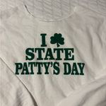 White St. Patty's Day Sweatshirt with Green Print Size M Photo 1