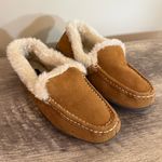 Clarks Mandy Brown Suede Leather Slippers Women’s Sz 9M Faux Fur Indoor/Outdoor Photo 0
