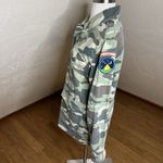 Mother Shirt Womens XS Green Linen Lyocell Camouflage Loose Veteran Button Up Photo 9