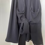 ZARA Black Flowy Tie Top Photo 3