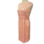 Talbots  Women's Crew Neck A Line Floral Printed Pink Bow Lined Mini Dress Size 4 Photo 3