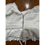 House Of CB  FEDERICA Ruffle Embroidered 
square-neck cotton-blend crop top L + Photo 6