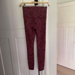 Athleta Elation Textured Tight Frosted Floral Cranberry High Rise Leggings Photo 3