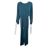 ZARA Satin Boho Style Jumpsuit Teal XS Photo 2