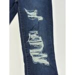 SO  Ultimate Ankle Jegging High Rise Jeans Womens 5/27W Blue Denim Distressed Zip Photo 6