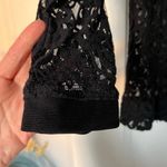 Banana Republic Black All Over Lace Back Button Down Crewneck Blouse XSmall Photo 1
