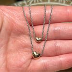 Sterling Silver Layered Heart Rose Gold Vermeil Over Sterling on  Chain Necklace Photo 9