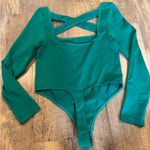 Anthropologie  Emerald Green The Viviette Long-Sleeve Bodysuit Size L/XL Photo 2