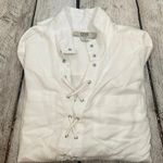Vintage America lace up white long sleeve shirt small Photo 2