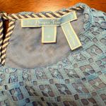 Draper James  Lattice Double Bell Sleeve‎ Blouse Top Blue Size 6 Photo 3