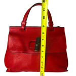 Gucci  Bamboo Turn-Lock Red Leather Top Handle Satchel w Removable Strap Photo 10