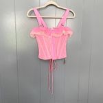 Free People NEW  HAH Rose Quartz Pink Seams Like A Princess Romantic Corset Top S Photo 2