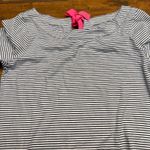 Lilly Pulitzer  Striped Long Sleeve Boat Neck Dress with Pink Bow Photo 2