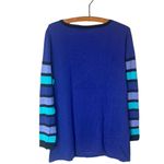 Bob Mackie  Women’s Wearable Art Stripe Sleeve Blue Sweater Size Medium New NWT Photo 5