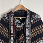 Tejidos Diaz Wool Blend Poncho Woven in Ecuador Inca Aztec Multi Color One Size Black Size undefined Photo 2