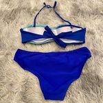 Women’s 2 Piece Halter Push Up Twist Detail Bikini Blue NWT Photo 6
