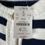NEW J Crew Size Small Cotton Cardigan Sweater Lady Jacket Knit Navy Blue Striped Photo 7