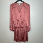 Current Air  Long Sleeve Satin Dress in Dusty Rose Size M Photo 2
